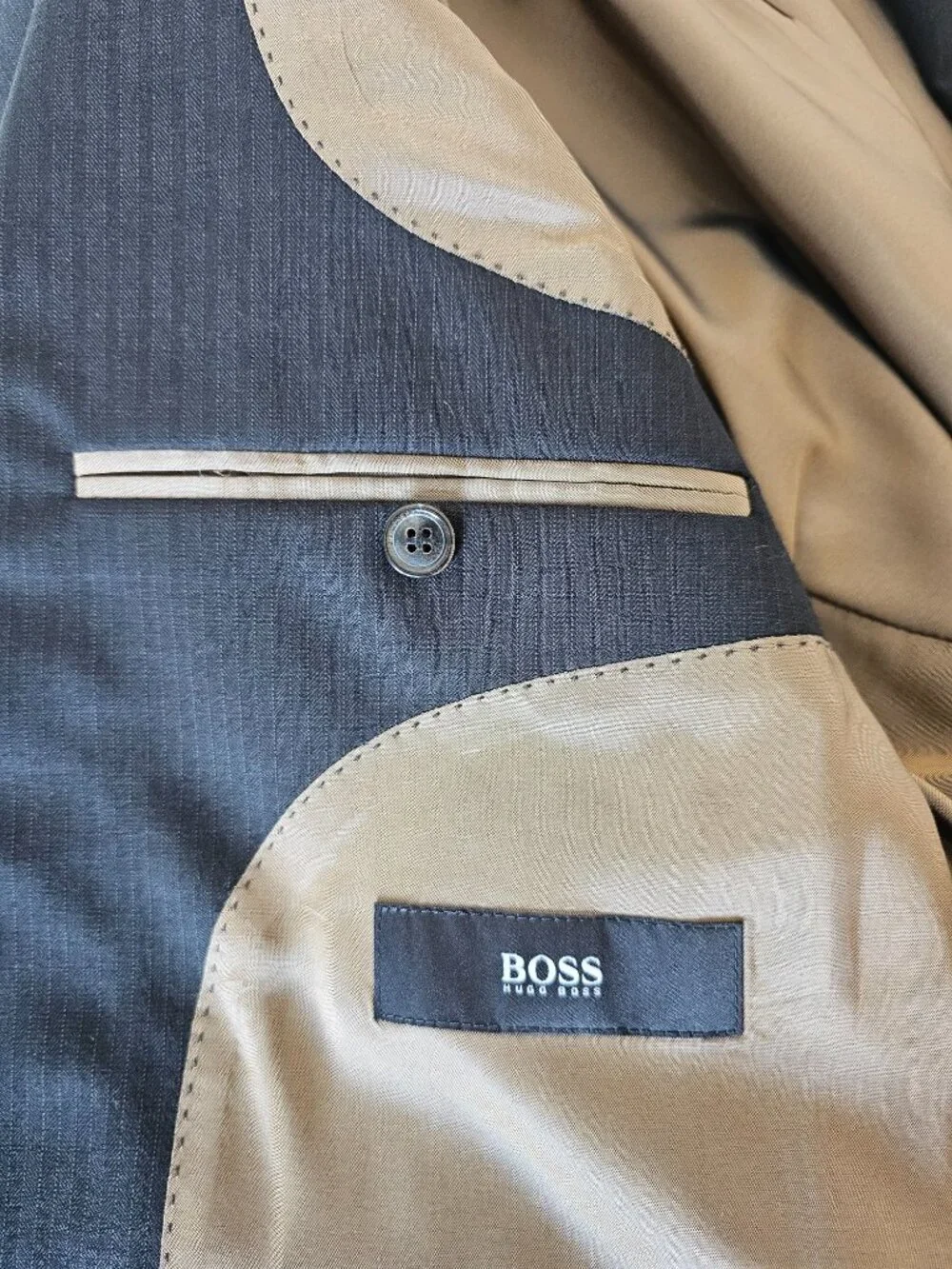 HUGO BOSS Super 100 Men's Black Suit 100% Virgin Wool 50C Garment Bag & Hanger - Picture 7 of 16